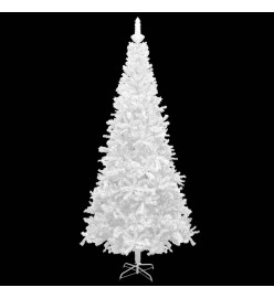 Arbre de Noël artificiel avec LED et boules L 240 cm Blanc