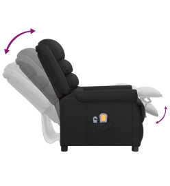 Fauteuil électrique de massage Noir Similicuir