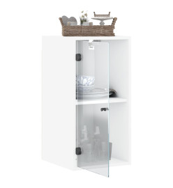 Armoire murale avec portes en verre blanc 35x37x68,5 cm
