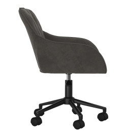 Chaise pivotante de bureau Gris foncé Velours