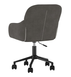 Chaise pivotante de bureau Gris foncé Velours