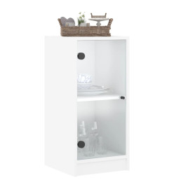 Armoire latérale avec portes en verre blanc 35x37x75,5 cm