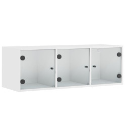Armoire murale avec portes en verre blanc 102x37x35 cm