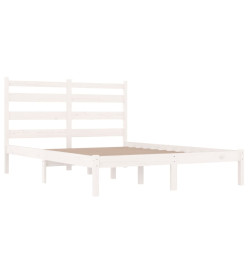 Cadre de lit Blanc Bois de pin massif 140x190 cm