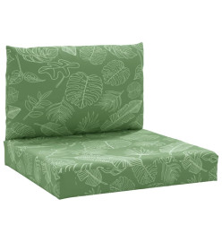 Coussins de palette 2 pcs motif de feuilles tissu Oxford