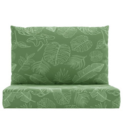 Coussins de palette 2 pcs motif de feuilles tissu Oxford