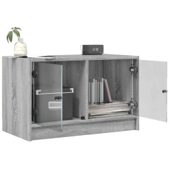 Meuble TV avec portes en verre sonoma gris 68x37x42 cm