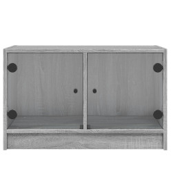 Meuble TV avec portes en verre sonoma gris 68x37x42 cm