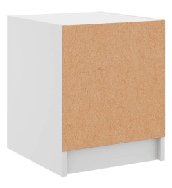 Table de chevet avec porte en verre blanc 35x37x42 cm