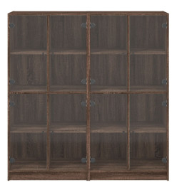 Bibliothèque avec portes chêne marron 136x37x142 cm