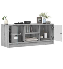 Meuble TV avec portes en verre sonoma gris 102x37x42 cm