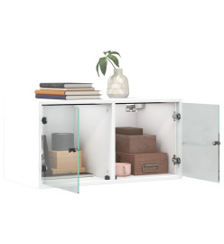 Armoires murales avec portes en verre 2 pcs blanc 68,5x37x35 cm