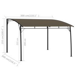 Auvent pare-soleil de jardin 3x3x2,55 m Taupe