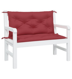 Coussins de banc de jardin 2 pcs rouge bordeaux tissu Oxford