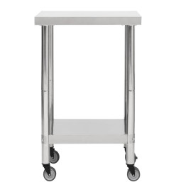 Table de travail de cuisine avec roues 60x60x85 cm Inox