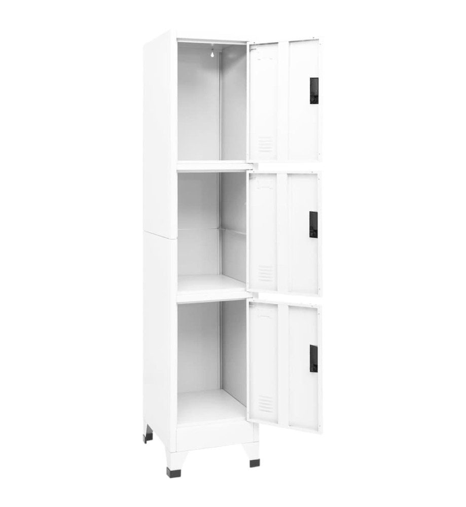 Armoire à casiers Blanc 38x45x180 cm Acier Armoire à casiers Blanc 38x45x180 cm Acier