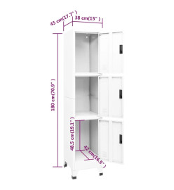 Armoire à casiers Blanc 38x45x180 cm Acier