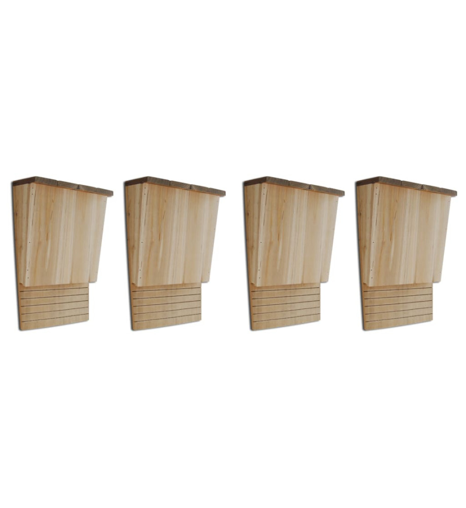 Maison pou chauve-souris 4 pcs 22 x 12 x 34 cm Bois