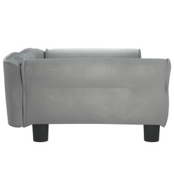 Lit pour chien gris clair 95x55x30 cm velours