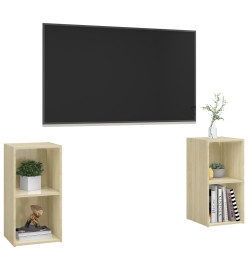 Meubles TV 2 pcs Chêne sonoma 72x35x36,5 cm Aggloméré