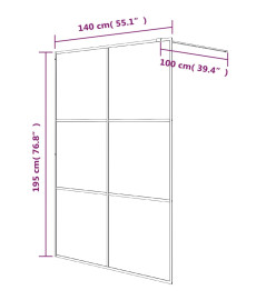 Paroi de douche Noir 140x195 cm Verre ESG dépoli