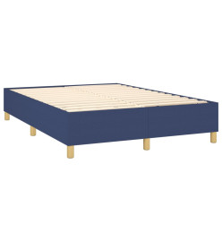 Lit à sommier tapissier avec matelas Bleu 140x190 cm Tissu