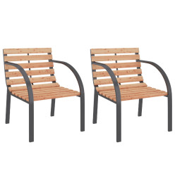 Chaises de jardin 2 pcs Bois