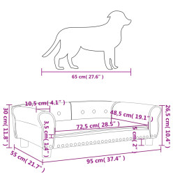 Lit pour chien crème 95x55x30 cm velours