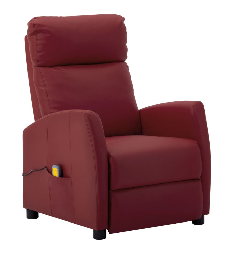 Fauteuil de massage Rouge bordeaux Similicuir Fauteuil de massage Rouge bordeaux Similicuir