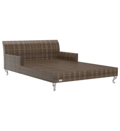 Chaise longue à 2 places avec coussins Résine tressée Marron