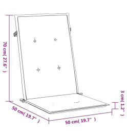 Coussins de chaise de jardin à dossier haut lot de 2 vert vif