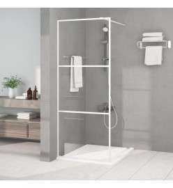 Paroi de douche Blanc 80x195 cm Verre ESG transparent