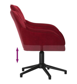 Chaise pivotante de bureau Rouge bordeaux Velours