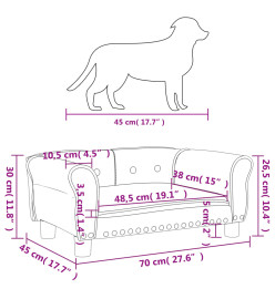 Lit pour chien crème 70x45x30 cm velours