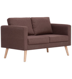 Ensemble de canapé 2 pcs Tissu Marron