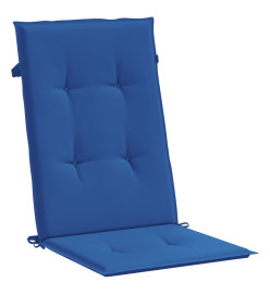 Coussins de chaise de jardin à dossier haut lot de 2 bleu royal