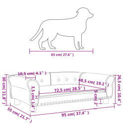 Lit pour chien marron 95x55x30 cm velours