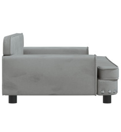 Lit pour chien gris clair 90x53x30 cm velours