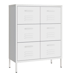 Armoire à tiroirs Blanc 80x35x101,5 cm Acier