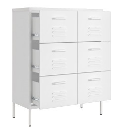 Armoire à tiroirs Blanc 80x35x101,5 cm Acier