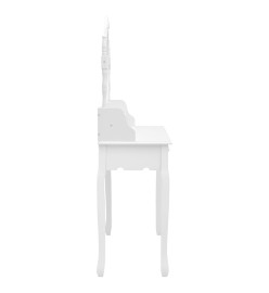 Ensemble de coiffeuse avec tabouret Blanc 75x69x140cm Paulownia