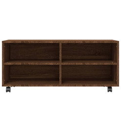 Meuble TV sur roulettes Chêne marron 90x35x35cm Bois ingénierie