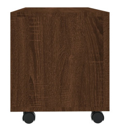 Meuble TV sur roulettes Chêne marron 90x35x35cm Bois ingénierie