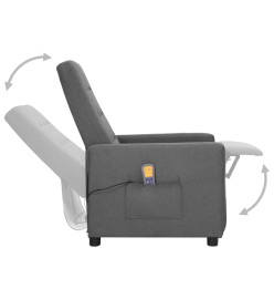 Fauteuil de massage inclinable Gris clair Tissu