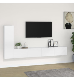 Ensemble de meubles TV 3 pcs Blanc brillant Bois d'ingénierie