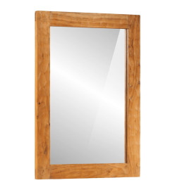 Miroir salle de bain 50x70x2,5 cm bois massif d'acacia et verre