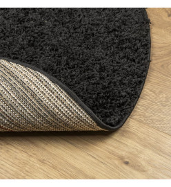 Tapis shaggy à poils longs moderne noir Ø 240 cm