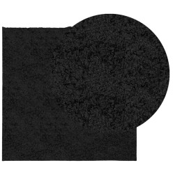 Tapis shaggy à poils longs moderne noir 240x240 cm