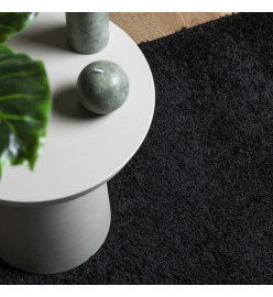 Tapis shaggy à poils longs moderne noir 240x240 cm