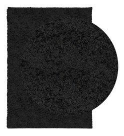 Tapis shaggy à poils longs moderne noir 120x170 cm